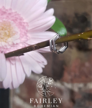 huggie hoops minimalist stylish on stick with flower